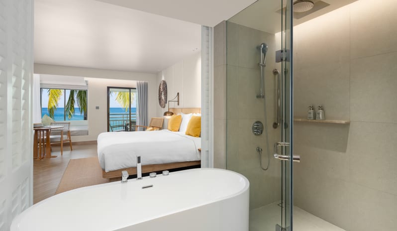 SAii Laguna Phuket Club Ocean Front King Bed Bathroom View